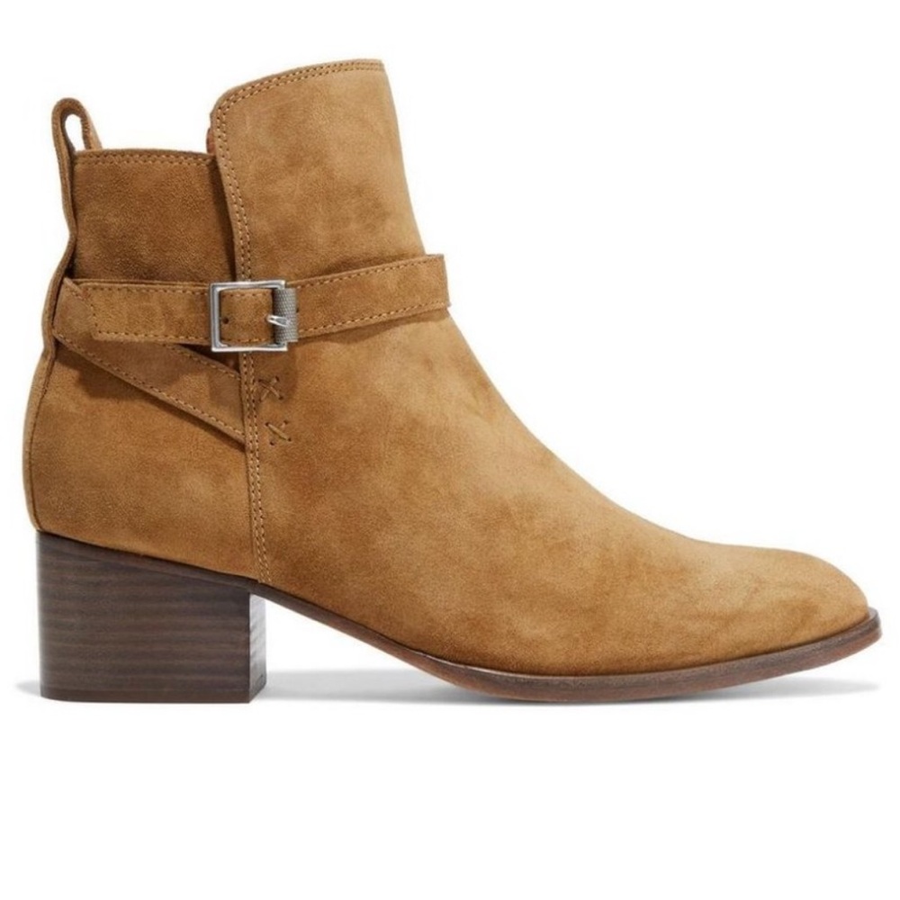 Rag & Bone Buckled Tan Suede Ankle Boots